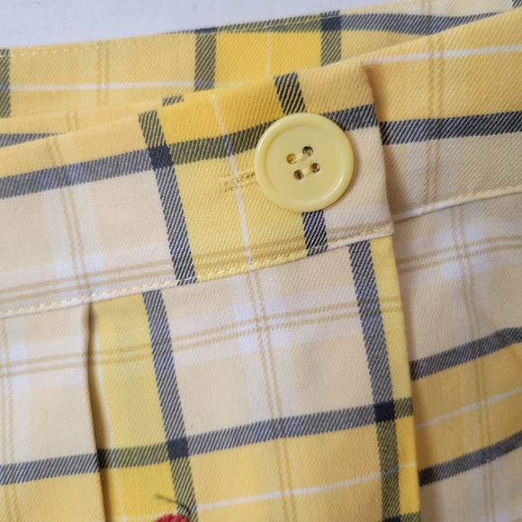 Forever 21 Women's Plaid Skirt Cherry Print Pleated Mini Yellow Plus Size 0X - Picture 5 of 12